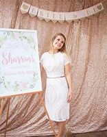 TRLYC Champagne Sequin Wedding Curtain 4 Ft by 6.5 Ft Backdrop Sequin add Elegant Shiny Sequins for Special Events