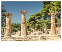 Lfeey 5x3ft Antique Greece Sanctuary Pillar Photography Backdrop Ancient Greek Ruins Olympia Historic Building Column Photo Background Travel Photo Booth Props