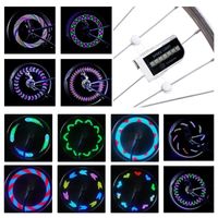 LED Bike Spoke Lights Waterproof - DAWAY A12 Cool Bicycle Wheel Light (2 Pack), Safety Tire Lights for Kids Adult, Very Bright, Auto & Manual Dual Switch, 30 Pattern, Include Battery