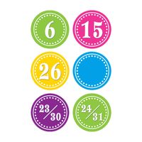Teacher Created Resources Bright Circles Calendar Days (5187)
