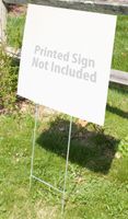 Displays2go Real Estate Sign Stakes, 30" Frame, Yard Sale, Set of 10, Silver Steel (RE3010HS4)