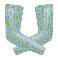 Fashion Sports Arm Supports Pineapple Juice and Lumps Blue Basketball Shooter Sleeves Sunscreen Cuff Stretched Fabric for Football, Volleyball, Baseball Protection, Youth & Adult Sizes(1 Pair)