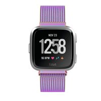 Yutior Metal Bands Compatible with Fitbit Versa 2 / Fitbit Versa Lite & SE/Fitbit Versa Smart Watch, Stainless Steel Metal Replacement Small Large for Women Men, Black, Champagne, Rose Gold, Silver