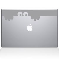 The Decal Guru Peek-a-Boo Monster MacBook Decal Vinyl Sticker - 13" MacBook Pro (2015 & Older) - Silver (1149-MAC-13P-S)