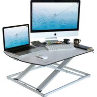 Height Adjustable Standing Desk Converter - Stand Up Desk Used as Computer and Monitor Stand - Ultra Slim Stunning Design - White - 31"x22"