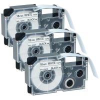 GREENCYCLE 3 Pack Compatible XR-18WE XR-18WE2S Black on White Label Tape 3/4"x 26'(8m) for KL100 KL120 KL750 KL430 KL820 Label Printer