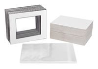 Golden State Art, Acid Free, Pack of 50 11x14 White Mats Mattes Black Core Bevel Cut 8x10 Photo + Backing + Bags