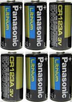 Panasonic Lithium CR123A 3V Photo Lithium Battery (Pack of 6)