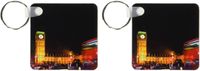3dRose London, Big Ben, Houses of Parliament, Red bus - EU33 DSL0004 - David Slater - Key Chains, 2.25 x 4.5 inches, set of 2 (kc_82747_1)