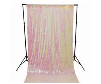 ShiDianYi Mermaid Iridescent White&White Backdrop 7FTx7FT Reversable Sequin Curtains Backdrops for Photographers 84''x84'' Table Cloth Rectangular -0906S