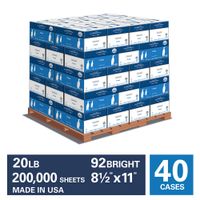 Hammermill 20lb Copy Paper, 8.5 x 11, 40 Cases, 10 Ream Cases, 200,000 Sheets, Made in USA, Sustainably Sourced From American Family Tree Farms, 92 Bright, Acid Free, Economical Printer Paper,150010P