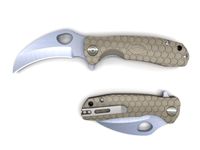 Western Active Honey Badger Pocket Knife Folding Ball Bearing Flipper 8cr13MOV Steel Deep Pocket Carry Clip Gift Box with Torx Wrench (Claw-Tan-Smooth, Small)