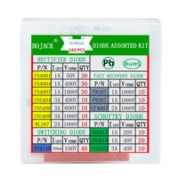 BOJACK 14 Value 240 pcs Diode Assortment Kit Contain Rectifier/Fast Recovery/Schottky/Switching Diode 1N4001 1N4004 1N4007 1N5404 1N5406 1N5408 RL207 FR107 FR207 UF4007 1N5817 1N5819 1N5822 1N4148