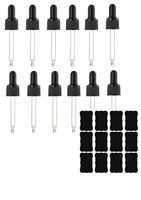 12 Glass Eye Droppers 15ml (1/2 Ounce) Essential Oil Bottles Pack of 12 Pre-Assembled Droppers Plus 12 Chalkboard Stickers. Compatible with doTERRA and Young Living 15 ml Bottles