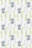 MUZI Photography Backdrops Koalas Eucalyptus Leaves Photo Background Cartoon Animal Wallpaper Decor Baby Children Birthday Party Booth Prop 5x7ft XT-6630