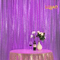 LQIAO New Sequin Backdrop Lavender-8x8FT Elegant Shimmer Sequin Fabric Photography Background Party Wedding Photo Booth Backdrop Decoration