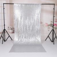TRLYC 48x108" Hot Sale Silver Sequin Party Photo Backdrop Shimmer Curtain For Wedding