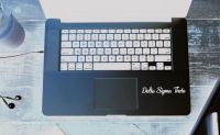 Richstar17 Delta Sigma Theta Decal Vinyl MacBook Window Bumper Sorority Greek Letters Laptop Sticker (White, 8''x1.6'')