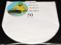 50 Round Bottom Inner Sleeves for 12" 33rpm LP Vinyl Record Album Poly Bag Japan Import Plastic Covers (+ 1 Free dj Magnet)