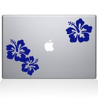 The Decal Guru Hibiscus Decal Vinyl Sticker, 11" MacBook Air, Dark Blue (1456-MAC-11A-DB)