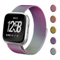 Metal Replacement Bands Compatible for Fitbit Versa/Versa Lite Edition/Versa 2,Adjustable Wrist Accessories Sport Wristbands for Women&Men (Small, Colorful)