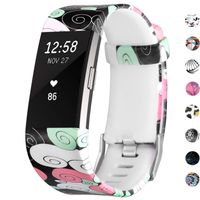SKYLET for Fitbit Charge 2 Bands, Silicone Replacement Bands for Fitbit Charge 2 Accessory Wristbands (No Tracker)[Colorful Cloud, Large]