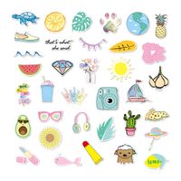 Blooming Wall Stickers for Water Bottles Big 35-Pack Cute,Waterproof,Aesthetic,Trendy Stickers for Teens,Girls Perfect for Waterbottle,Laptop,Phone,Luggage, Car, Skateboard Extra Durable 100% Vinyl