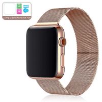 Compatible for Apple Watch Band 38MM 40MM 42MM 44MM, Adjustable Stainless Steel Mesh Wristband Sport Loop for iWatch Series 5 4 3 2 1 (42MM/44MM, Rose Gold)