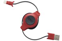 Apple MFI Certified Retractable Lightning Cable | Charge and Sync Lightning to USB - 3.5 Feet (Garnet Red)