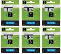 DYMO 53713 D1 Tape Cartridge for Dymo Label Makers, Created Specifically for Your LabelManager and LabelWriter Duo Label Makers, 1-Inch x 23 Feet, Black on White, Pack of 6