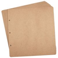 ADVcer 10 Sheets Double Sided Refill Pages - 9.84 x 10.24 inch Thick Additional Craft Paper Cardboard for 10x10 inch Three-Ring Loose-Leaf Binder Heart-Shaped Photo Album and DIY Scrapbook (Kraft)
