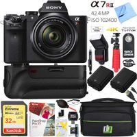 Sony a7R II Full-Frame Mirrorless Interchangeable Lens 42.4MP Camera Body Bundle with 8-70mm F3.5-5.6 OSS Full Frame E-Mount Lens, 32GB Memory Card, Dual Batteries and Acessories (13 Items)