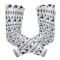 Fashion Sports Arm Supports Snow Christmas Xmas Reindeer White Basketball Shooter Sleeves Sunscreen Cuff Stretched Fabric for Football, Volleyball, Baseball Protection, Youth & Adult Sizes(1 Pair)