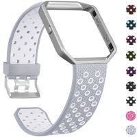 SKYLET Compatible with Fitbit Blaze Bands with Frame, Soft Silicone Breathable Replacement Sport Wristbands Compatible with Fitbit Blaze Smart Watch Men Women Black