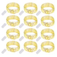 Ehome Fairy String Lights, 12 Pack Fairy Lights Battery Operated, 7.2ft 20LED Christmas Lights Silver Coated Copper Wire Lights Firefly Lights Moon Lights for Party Christmas Decorations Warm White