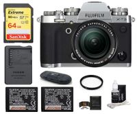 Fujifilm X-T3 Mirrorless Digital Camera with XF 18-55mm f/2.8-4 R LM OIS Zoom (Silver) Bundle, Includes: SanDisk 64GB Extreme SDXC Memory Card, Spare Fujifilm NP-W126S Battery + More