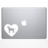 The Decal Guru Heart Labrador Retriever Decal Vinyl Sticker, 13" MacBook Pro (2016 & Newer Models), White (1604-MAC-13X-W)