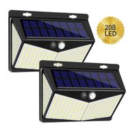 Enkman Solar Lights Outdoor 208 LED,Wireless Motion Sensor Lights with 270° Wide Angle IP65 Waterproof for Deck Fence Post Door Wall Yard and Garage, Yard, Garage, Deck, Pathway, Porch (2PACK-208LED)