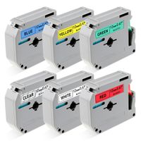 Compatible Brother P-touch M Tape 12mm 1/2Inch M-K131 M-K231 M-K431 M-K531 M-K631 M-K731 Label Tape, Replace for Brother Label Maker PT-90 PT-M95 PT-70BM PT-65 PT-85 PT-45,0.47Inch x 26.2 Ft(8m),6Pack