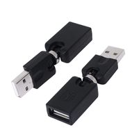 CERRXIAN Rotating and Swivel Twist USB 2.0 Type A Male to Type A Female 360 Degree Rotation Adjustable Right Angle Extension Adapter Convertor (2-Pack,AM-FM)