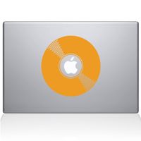 The Decal Guru 2081-MAC-11A-SY Record Decal Vinyl Sticker, Yellow, 11" MacBook Air