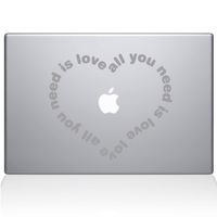 The Decal Guru All You Need is Love Heart MacBook Decal Vinyl Sticker - 11" MacBook Air - Silver (0081-MAC-11A-S)