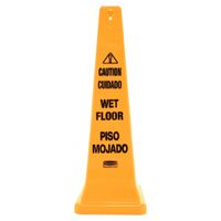 Rubbermaid Commercial 36 Inch Multilingual "Wet Floor" Floor Cone, Yellow (FG627600YEL)