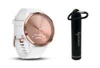 Garmin Vivomove HR Multi Sport Hybrid Smartwatch with Wearable4U Compact Power Bank Bundle (S/M: 122-189 mm, Sport, Rose Gold)