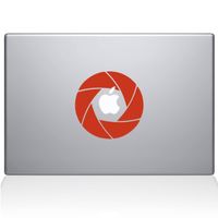 The Decal Guru 2056-MAC-13X-P Camera Shutter Decal Vinyl Sticker, 13" MacBook Pro (2016 & Newer), Orange