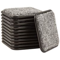 SoftTouch 4292095N 2-1/2 Inch Square Carpet Bottom Furniture Caster Cups to Protect Hardwood Floors, Value Pack, Brown/Grey, 12 Piece