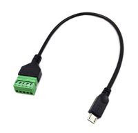 Poyiccot Micro USB Screw Terminal Block Connector, Micro USB Male to 5 Pin/Way Female Bolt Screw Shield terminals Pluggable Type Adapter Connector Cable 30cm(Micro USB Male)