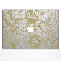 The Decal Guru Topographic Map MacBook Decal Vinyl Sticker - 15" MacBook Pro (2016 & Newer) - Gold (1287-MAC-15X-G)