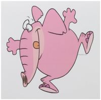 3dRose Cute Silly Happy Pink Elephant Cartoon - Greeting Cards, 6 x 6 inches, set of 6 (gc_103949_1)