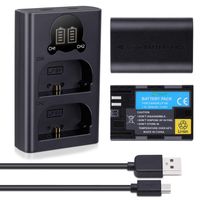 Gonine LP-E6 LP E6N LCD Display Charger and Battery 2 Pack Upgraded for Canon EOS R, EOS 60D, EOS 70D, EOS 80D, 5D Mark II III IV, EOS 5Ds, EOS 6D, EOS 6D Mark II, EOS 7D Mark II Cameras.